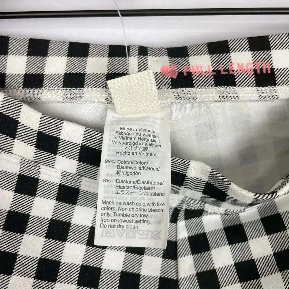 Crewcuts | NWT Cream Sequin Floral Shirt & Black White Gingham Leggings
